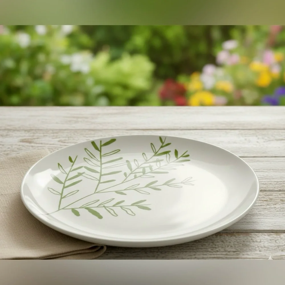 NWT WEST ELM by Jason Polan Porcelain Botanical Dinner Plates Set (2)